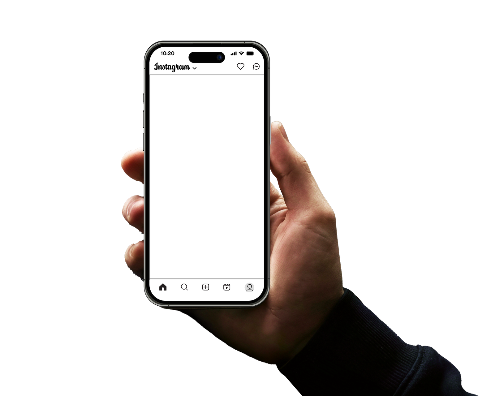 Mano sosteniendo celular con Instagram de Centro Cultural Nueva Uriarte